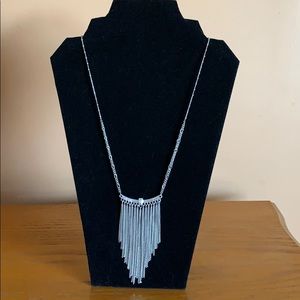 Long silver necklace